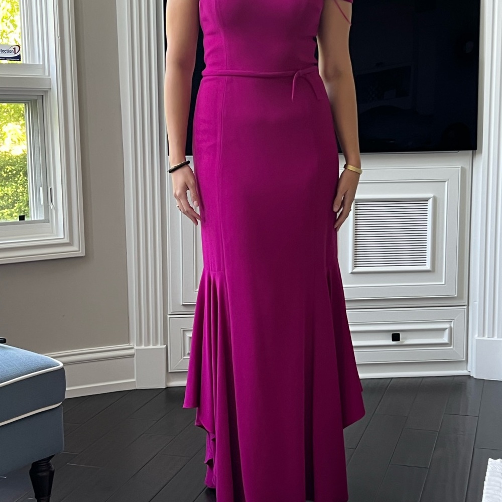 Teri Jon Strapless Fuchsia Dress - Picture 3 of 5